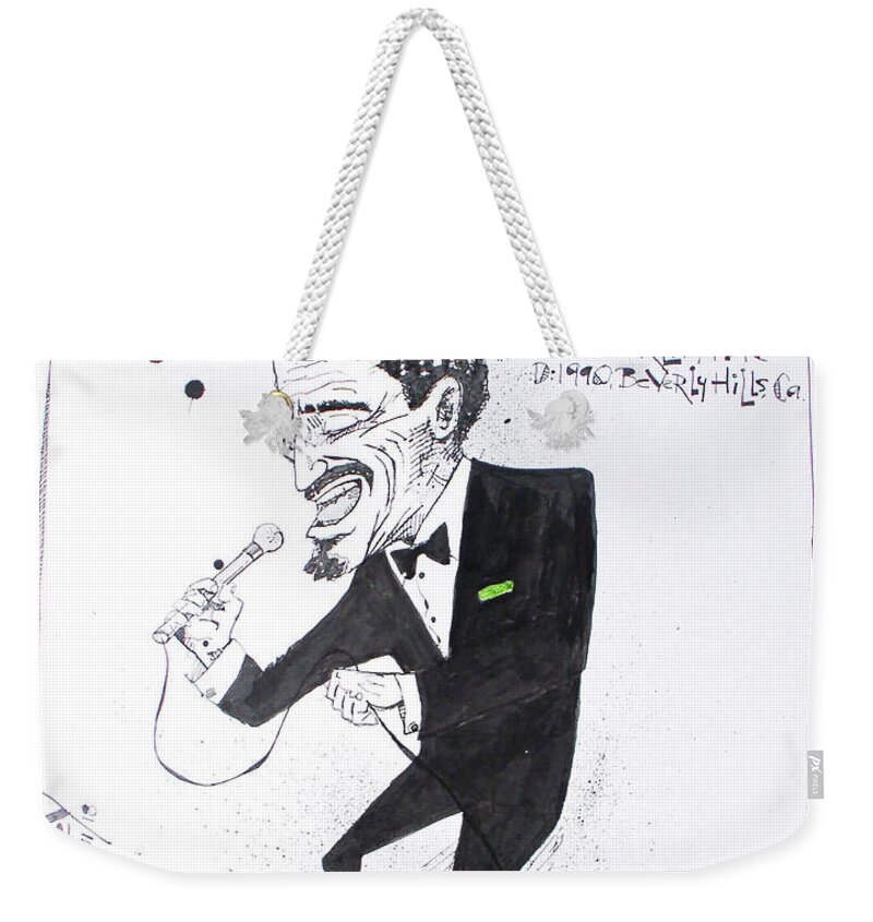  Weekender Tote Bag featuring the drawing Sammy Davis Jr. by Phil Mckenney