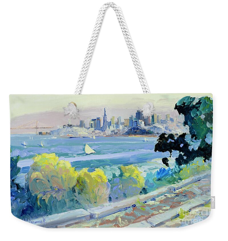 San Francisco Bay Weekender Tote Bag featuring the painting San Francisco Bay by John McCormick