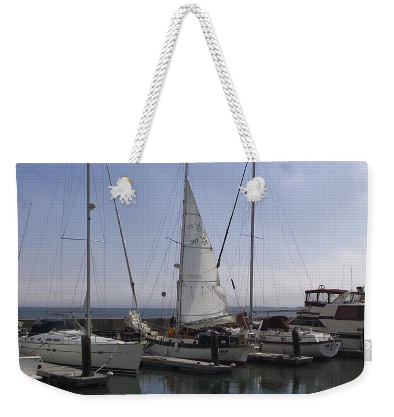  Weekender Tote Bag featuring the photograph San Francisco Sail Boats by Heather E Harman