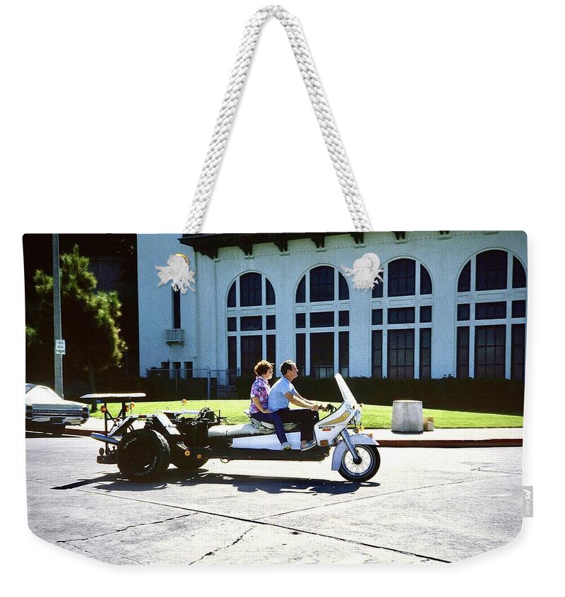 Vehicle Weekender Tote Bag featuring the photograph San Francisco Street Scene 1984 by Gordon James