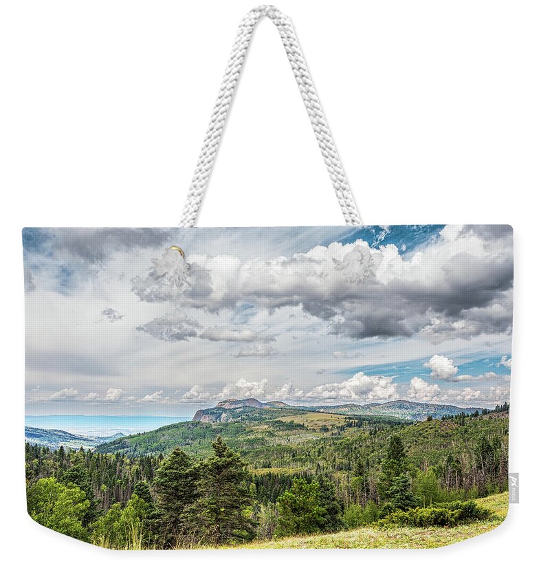 Landscape Weekender Tote Bag featuring the photograph San Juan Mountains New Mexico by Debra Martz