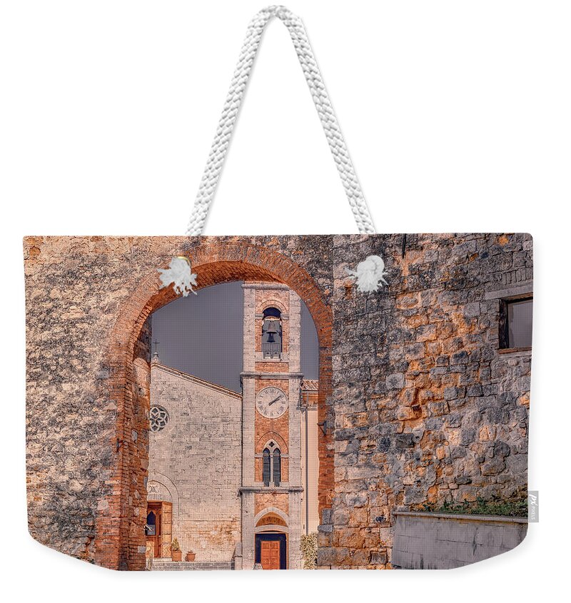 San Quirico D'orcia Weekender Tote Bag featuring the photograph San Quirico d'Orcia, Italy by Marcy Wielfaert