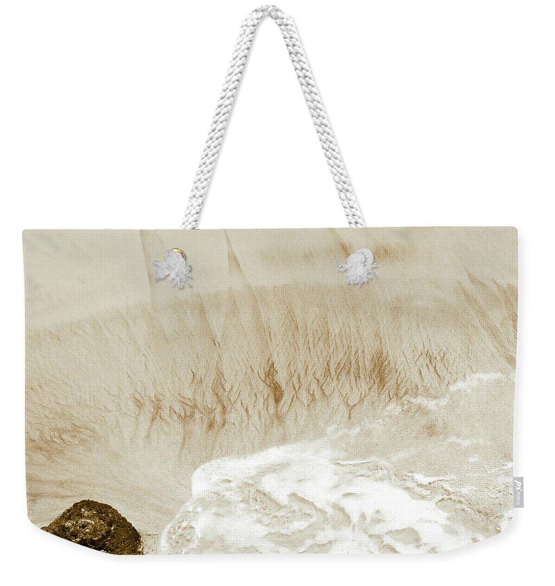 Sand Weekender Tote Bag featuring the photograph Sand and sea. by Silvia Marcoschamer