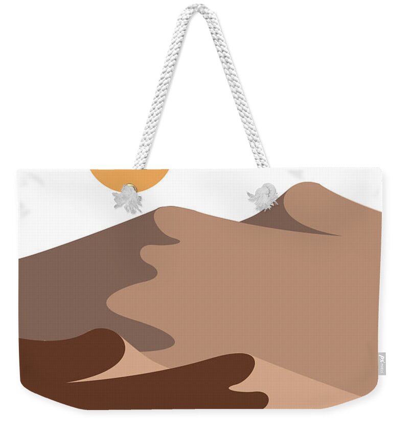 Sand Dunes Weekender Tote Bag featuring the mixed media Sand Dunes - Desert Landscape - Modern, Minimal, Contemporary Abstract - Terracotta Brown by Studio Grafiikka