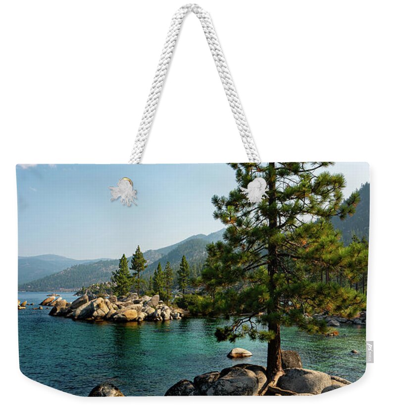 Lake Tahoe Weekender Tote Bag featuring the photograph Sand Harbor Bay at Sunrise by Ron Long Ltd Photography