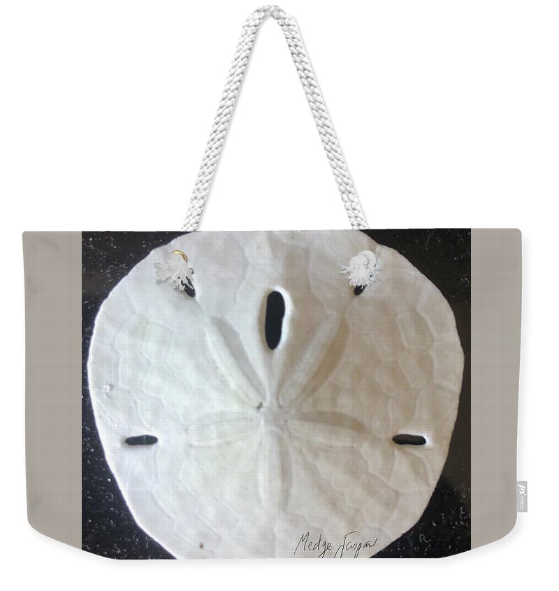Sand Dollar Weekender Tote Bag featuring the photograph Sand Dollar by Medge Jaspan