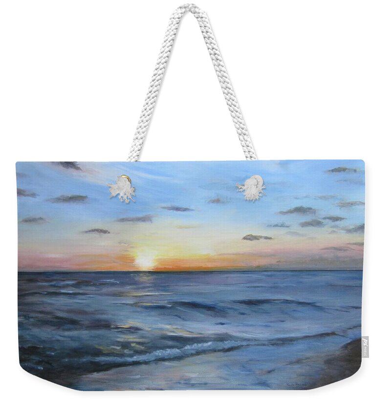 Painting Weekender Tote Bag featuring the painting Sanibel Sunset by Paula Pagliughi