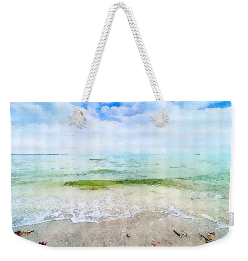 Beach Weekender Tote Bag featuring the photograph Sanibel Waves by Susan Rydberg