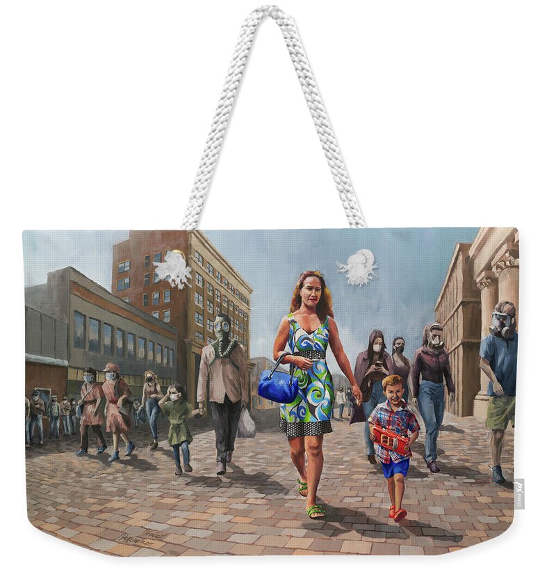 Art Weekender Tote Bag featuring the painting Sanity, Her Son, and the Credulous by Jordan Henderson