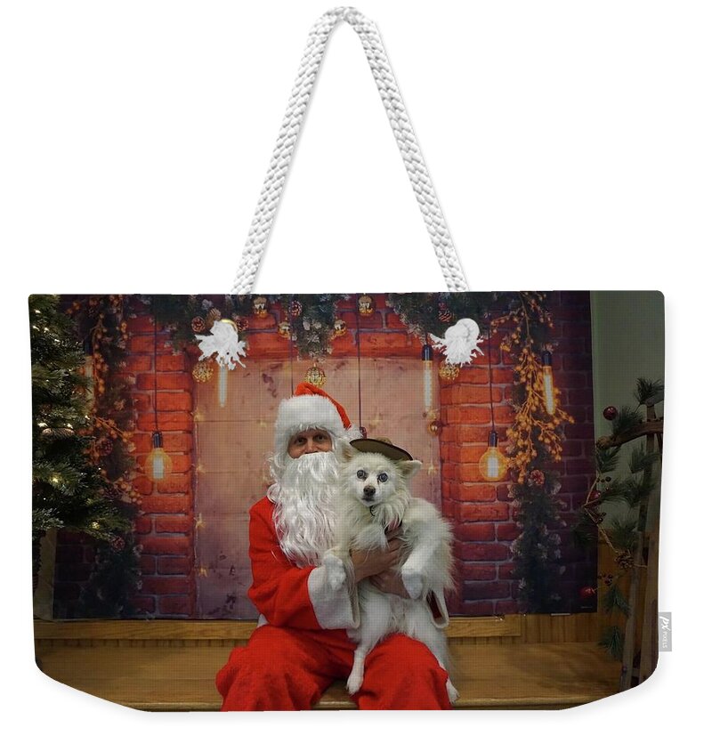 Christmas Weekender Tote Bag featuring the photograph Nanook You Are Over The Rainbow Bridge Love You Boy by Veronica Cassell vaz
