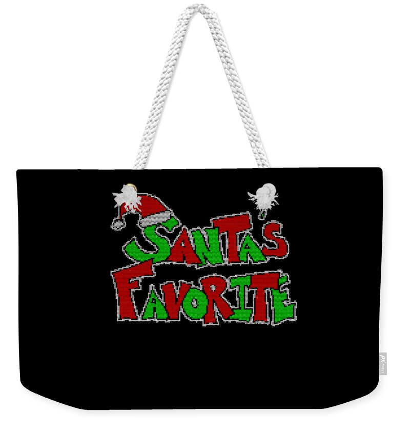 Christmas 2023 Weekender Tote Bag featuring the digital art Santas Favorite Ugly Christmas Sweater by Flippin Sweet Gear