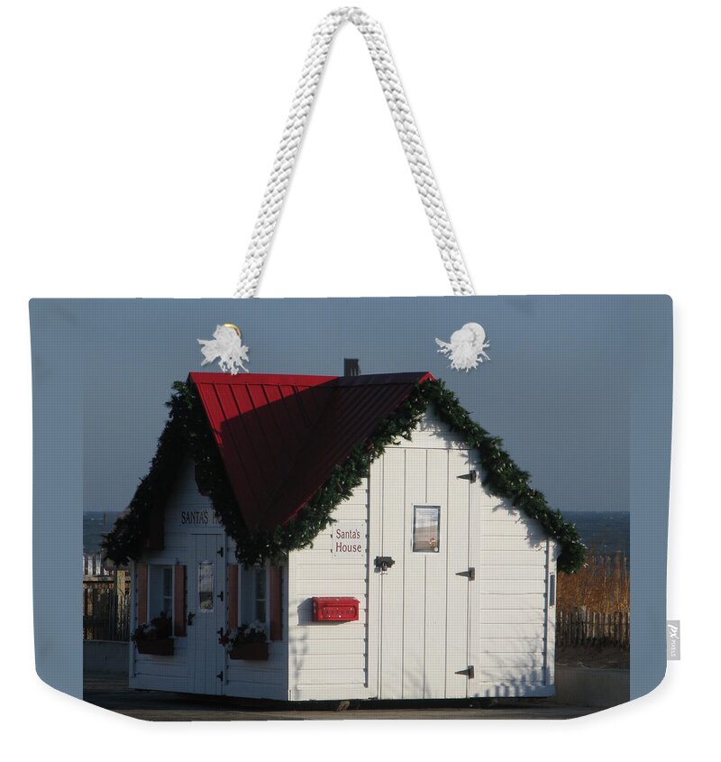 Christmas Weekender Tote Bag featuring the photograph Santa's House by Lin Grosvenor