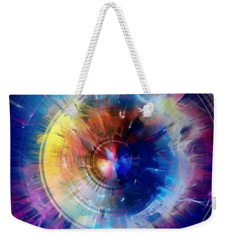 Saturn Weekender Tote Bag featuring the digital art Saturn Nebula by David Manlove