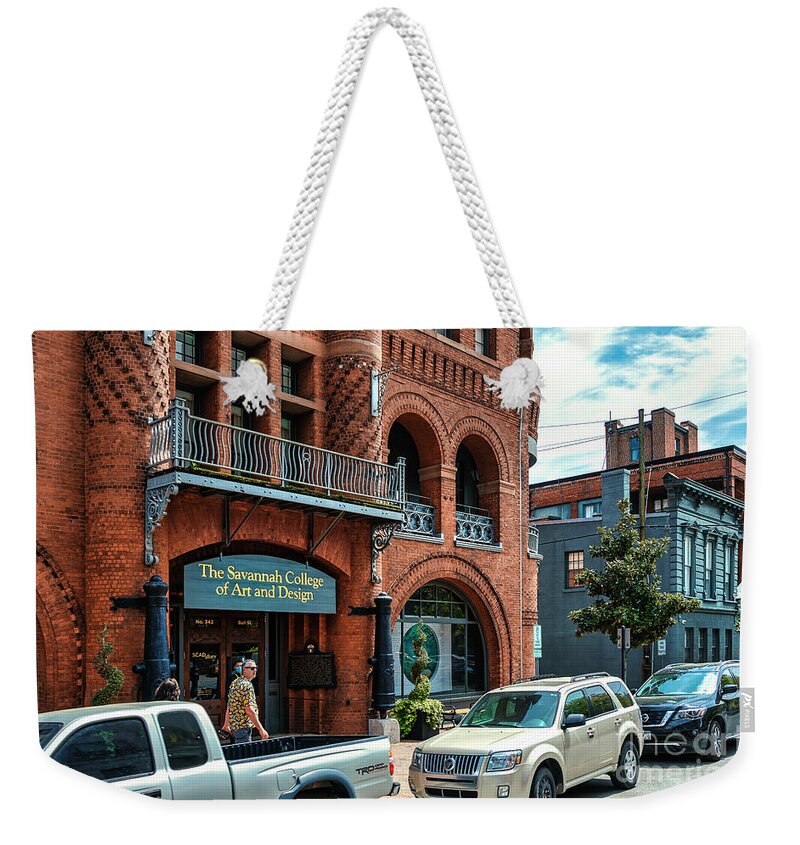 Savannah Weekender Tote Bag featuring the photograph Savannah College of Art and Design by Shelia Hunt