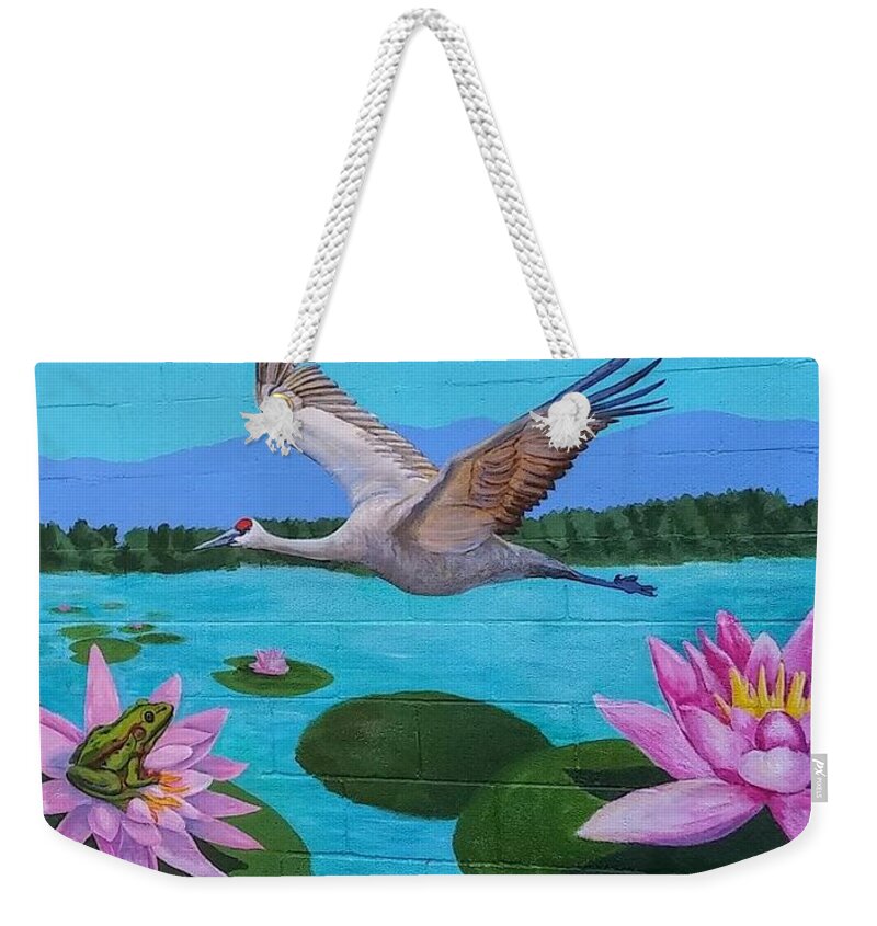 Waterscape Weekender Tote Bag featuring the painting Earth Art 6 by Marian Berg