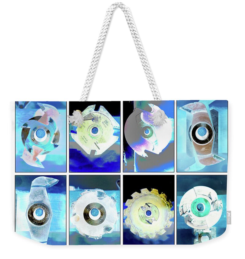 Saw Blade Weekender Tote Bag featuring the photograph Saw Blade Blues Image Art by Jo Ann Tomaselli