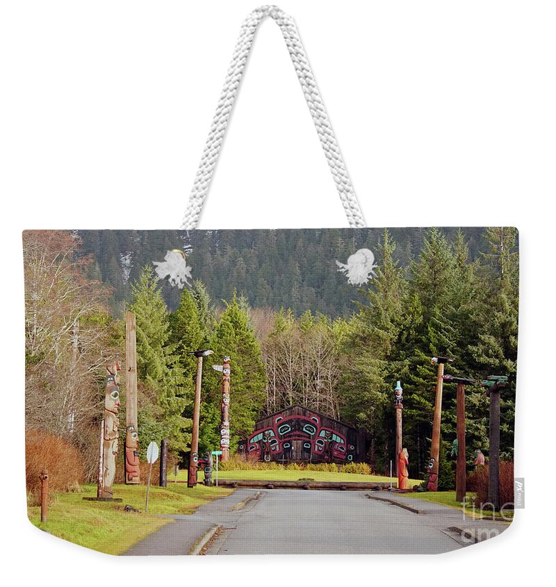 Totem Weekender Tote Bag featuring the photograph Saxman AK by Steve Speights