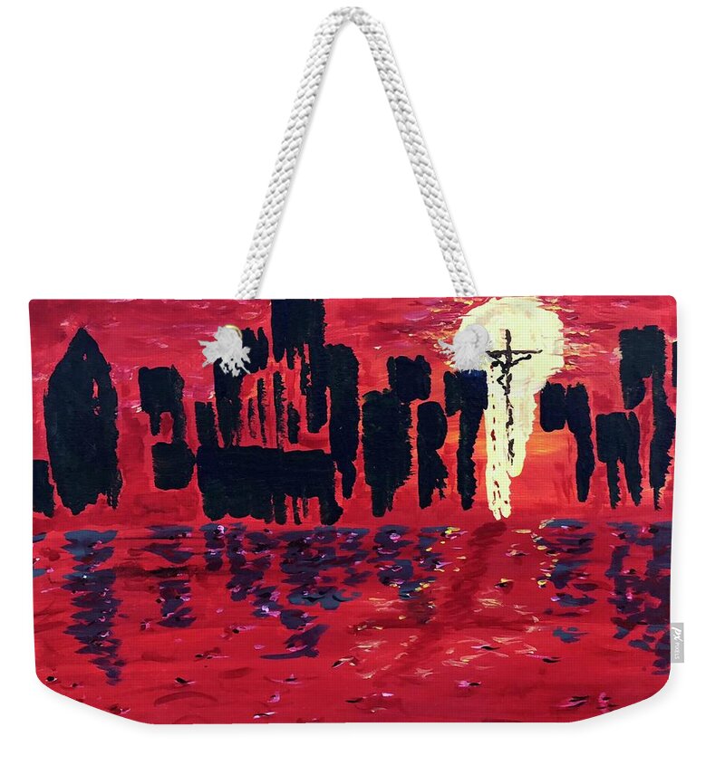 Dawn Weekender Tote Bag featuring the painting Scape by Bethany Beeler
