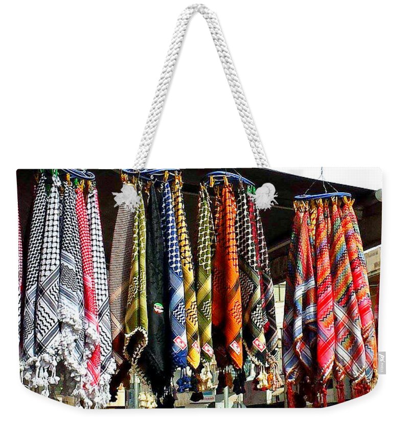 Scarves Weekender Tote Bag featuring the photograph Scarves of Many Colors by Tina Mitchell