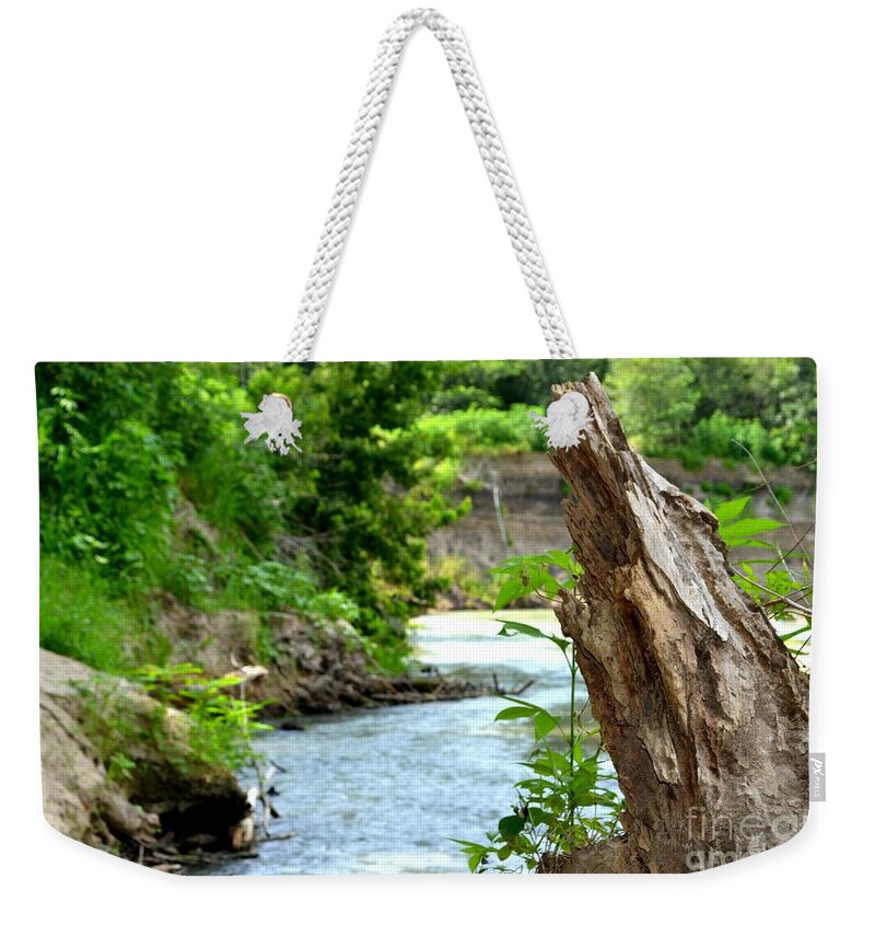 River Photography Weekender Tote Bag featuring the photograph Scenic River Bank by Expressions By Stephanie