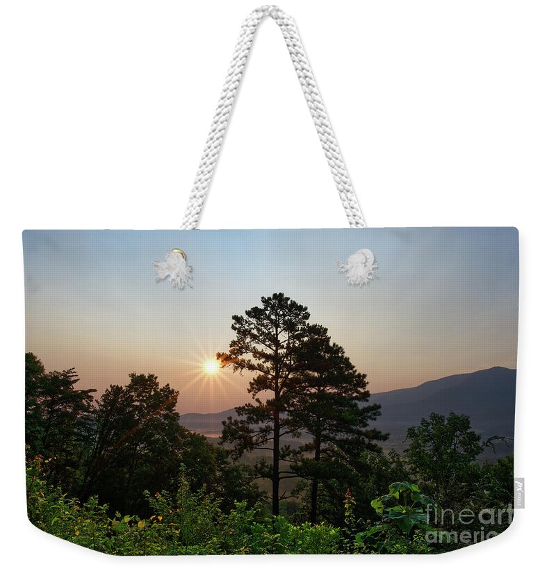 Scenic Driving Weekender Tote Bag featuring the photograph Scenic Sunrise by Phil Perkins