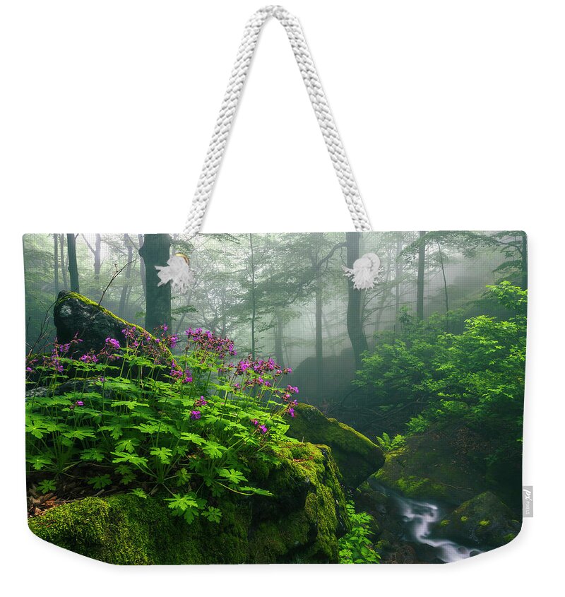 Geranium Weekender Tote Bag featuring the photograph Scent of Spring by Evgeni Dinev