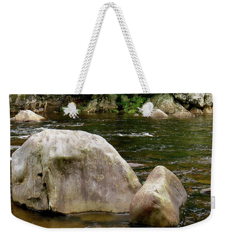Stream Weekender Tote Bag featuring the photograph Schoharie Rocks by Azthet Photography