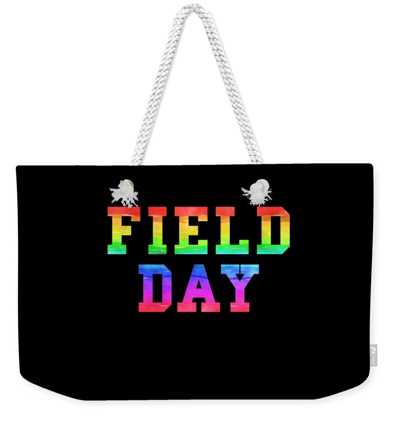 Cool Weekender Tote Bag featuring the digital art School Field Day Rainbow Jersey by Flippin Sweet Gear