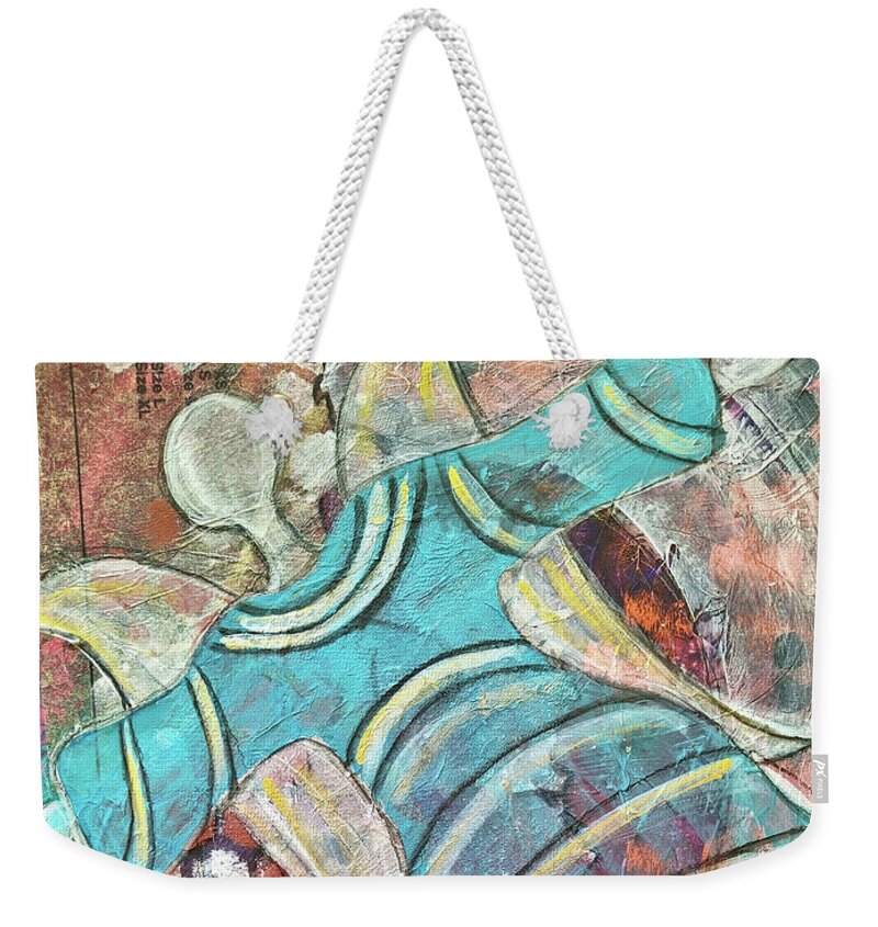 Guardian Angel Weekender Tote Bag featuring the mixed media Schutzengel - Guardian Angel by Mimulux Patricia No