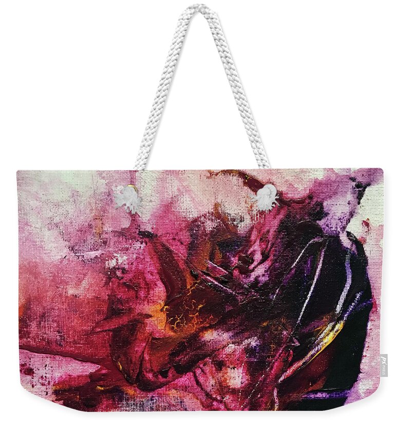 Abstract Art Weekender Tote Bag featuring the painting Scorn Marauder by Rodney Frederickson
