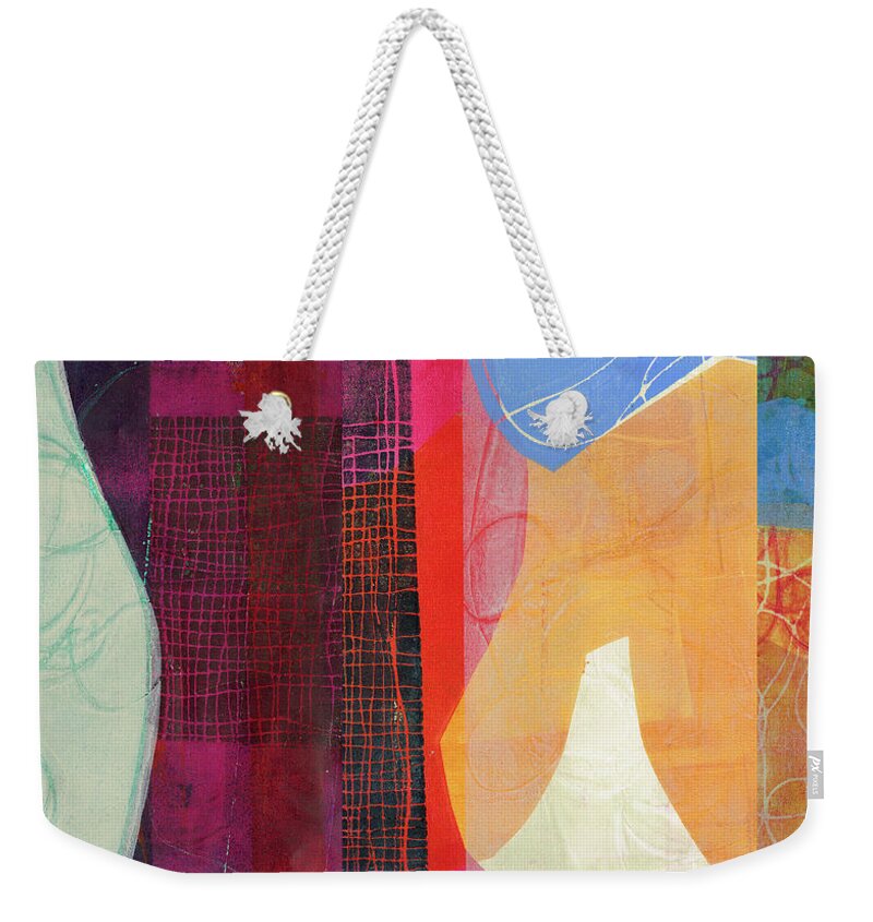 Abstract Art Weekender Tote Bag featuring the painting Scrolling #3 by Jane Davies