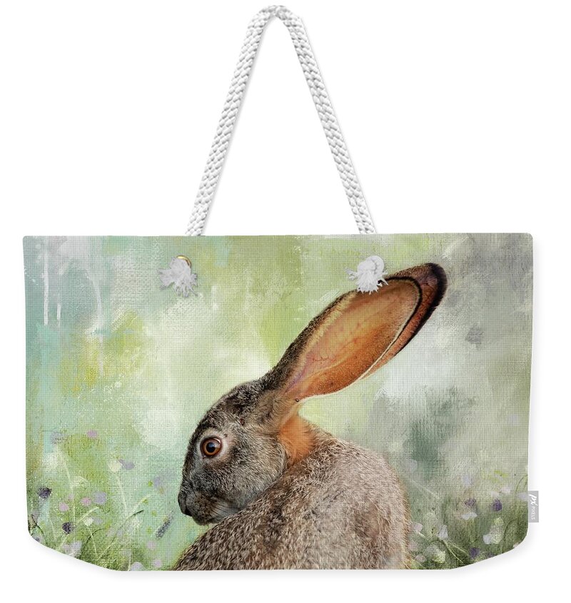 Scrub Hare Weekender Tote Bag featuring the photograph Scrub Hare3 by Eva Lechner