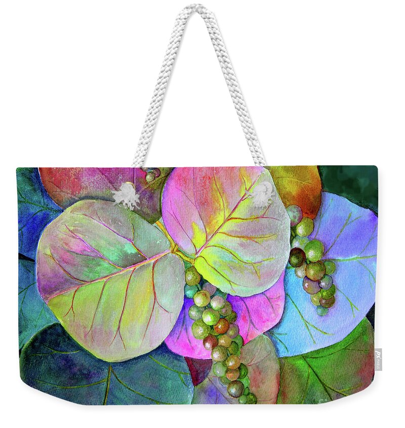 Painting Weekender Tote Bag featuring the painting Sea Grapes by Mariarosa Rockefeller