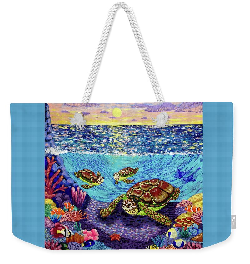 #acrylics Weekender Tote Bag featuring the painting Sea of Wonder by Chanler Simmons