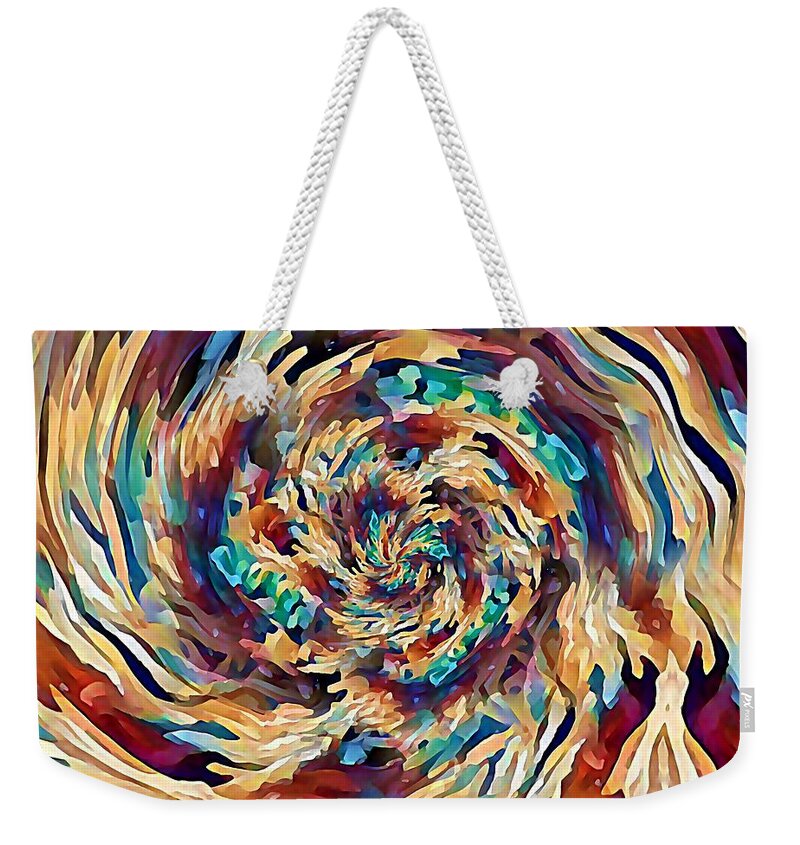 Floral Weekender Tote Bag featuring the digital art Sea Salad Swirl by David Manlove