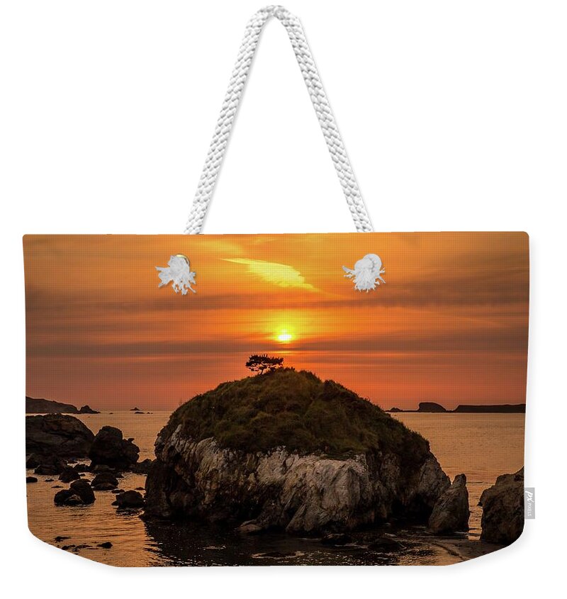 California Weekender Tote Bag featuring the photograph Sea Stack Sunset by Harold Rau