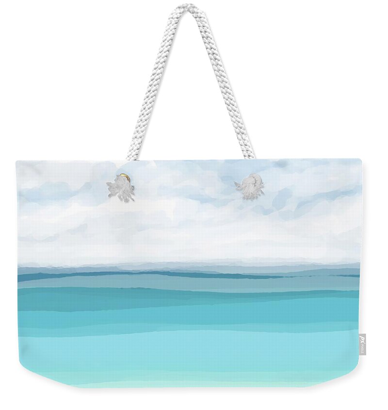 Ocean Weekender Tote Bag featuring the digital art Sea View 282 Turquoise Ocean by Lucie Dumas