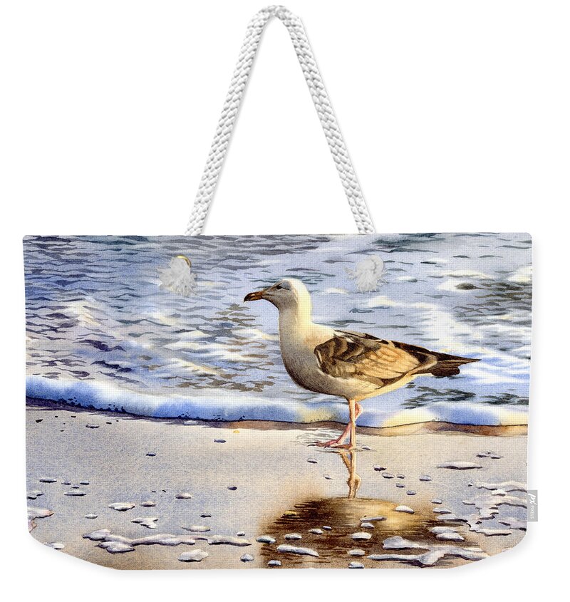 Seagull Weekender Tote Bag featuring the painting Seagull in the Golden Afternoon by Espero Art