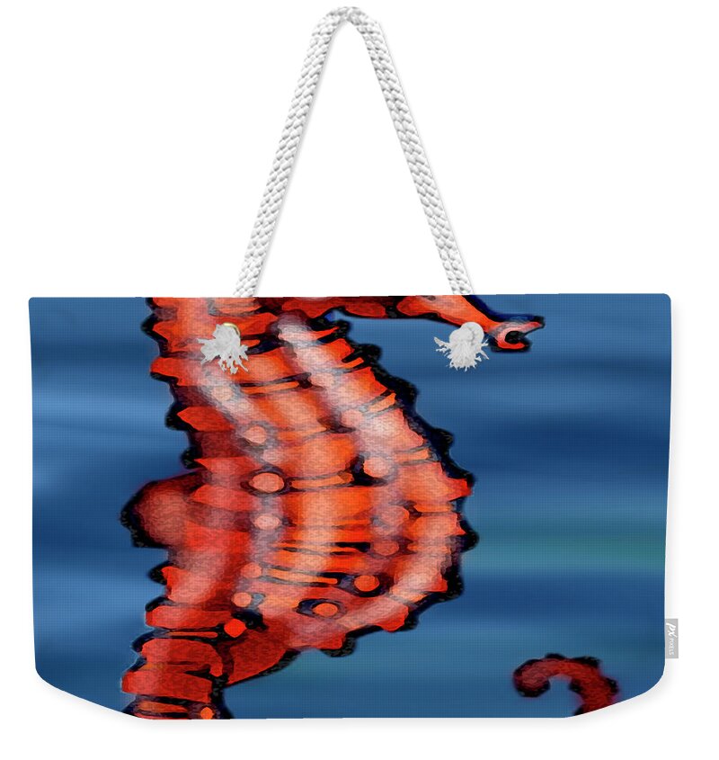Seahorse Weekender Tote Bag featuring the painting Seahorse by Kevin Middleton