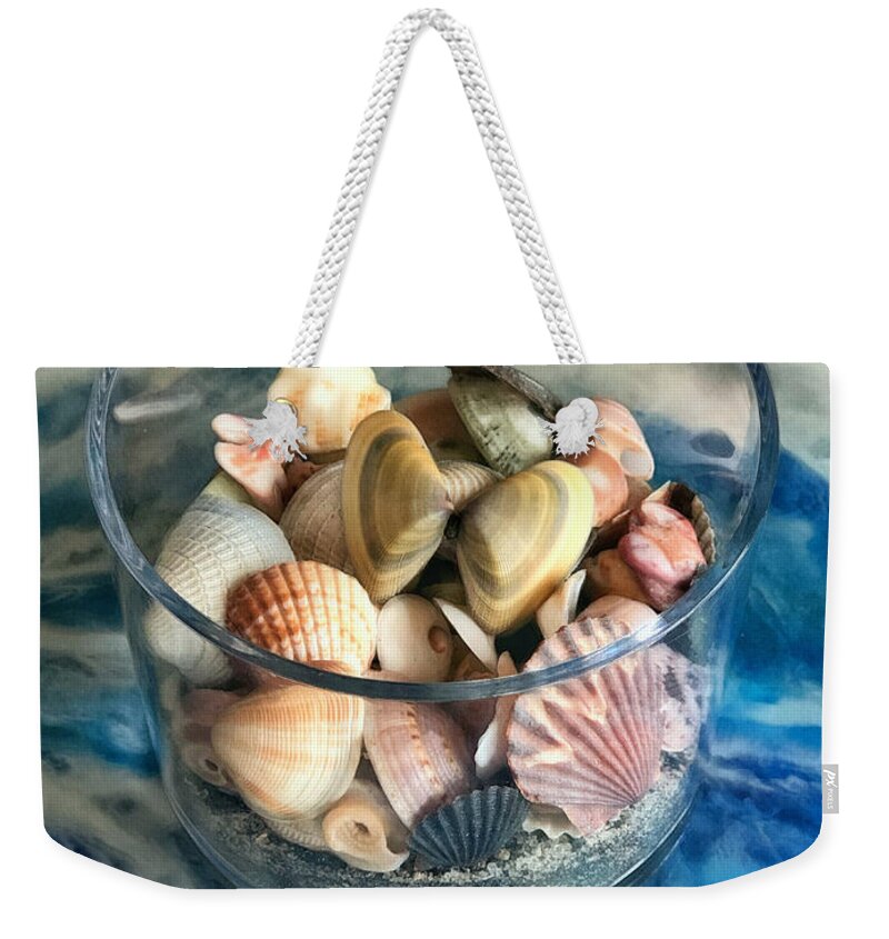 Seashells Weekender Tote Bag featuring the photograph Seashell Selection by Diana Rajala