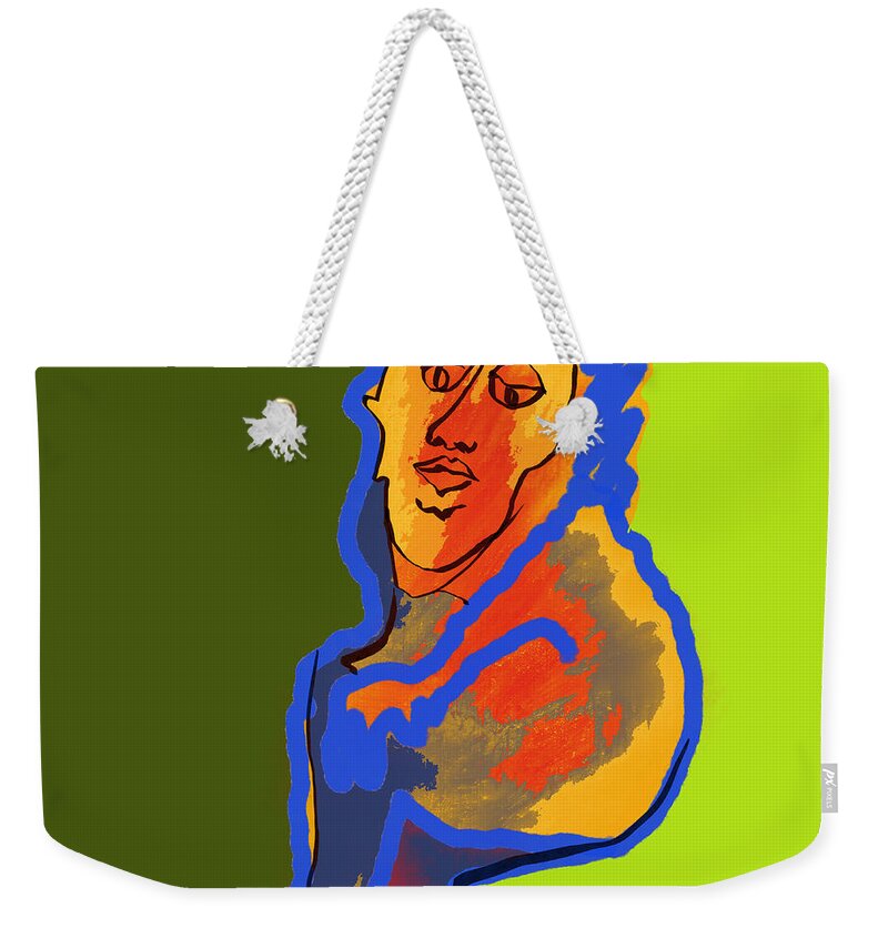 Quiros Weekender Tote Bag featuring the digital art Seated 2 by Jeffrey Quiros
