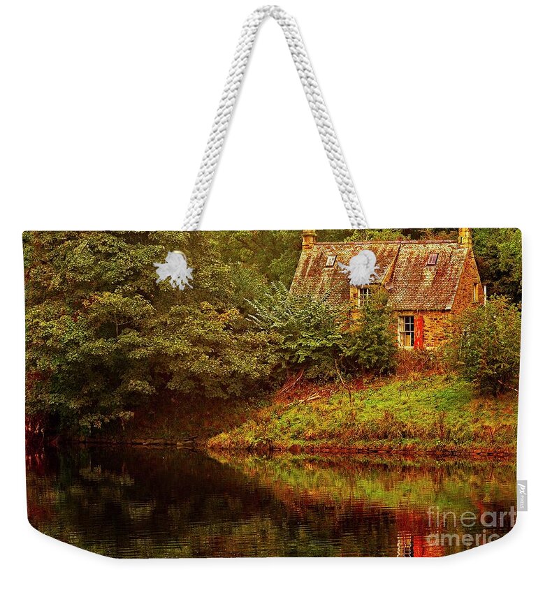 Hexham Weekender Tote Bag featuring the photograph Secluded River Cottage by Martyn Arnold