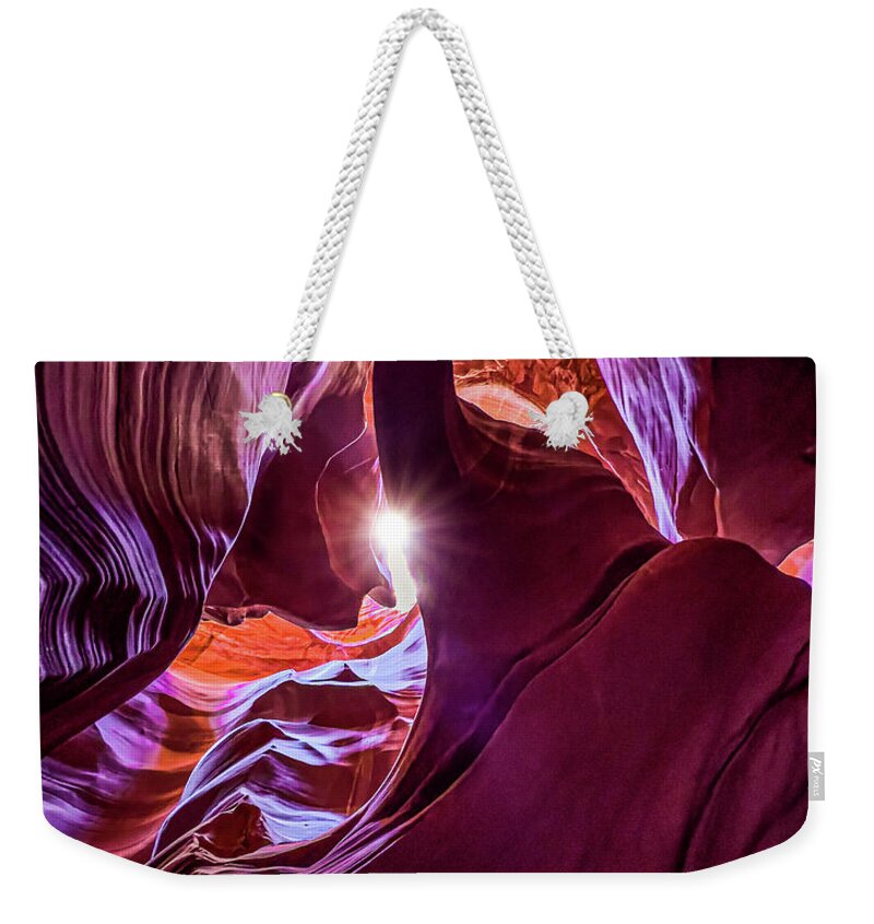Navajo Reservation Weekender Tote Bag featuring the photograph Secret Antelope Canyon by John Kain
