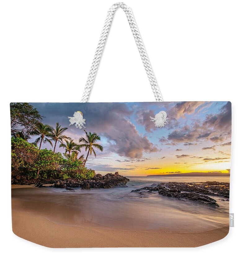 Beach Weekender Tote Bag featuring the photograph Secret Cove colors by Chris Spencer