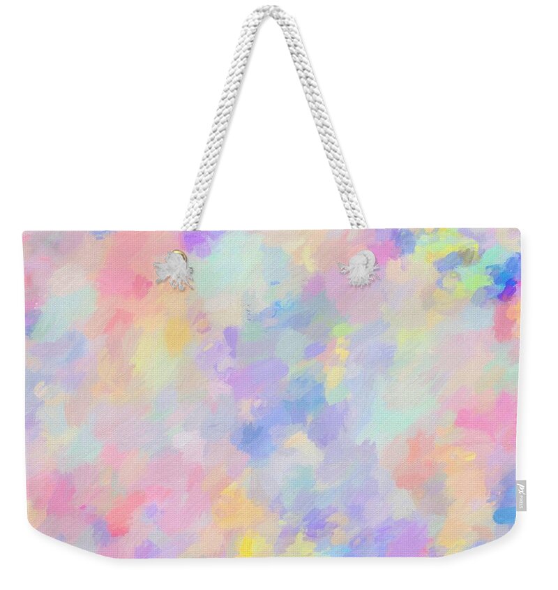 Spring Weekender Tote Bag featuring the painting Secret Garden Colorful Abstract Painting by Modern Art