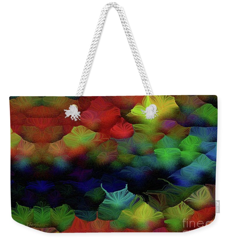 Secrets Weekender Tote Bag featuring the painting Secrets of the Meadow in the Mist Number 3 by Aberjhani