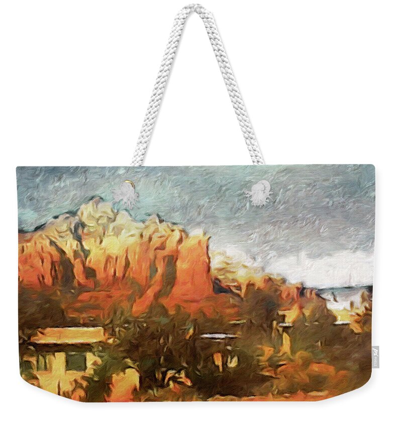 Sedona Weekender Tote Bag featuring the painting Sedona by Susan Maxwell Schmidt