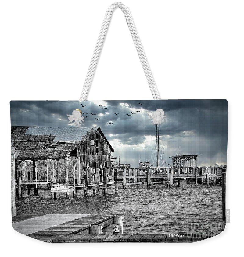 Maritime Weekender Tote Bag featuring the photograph Seen Better Days Black-White by DB Hayes