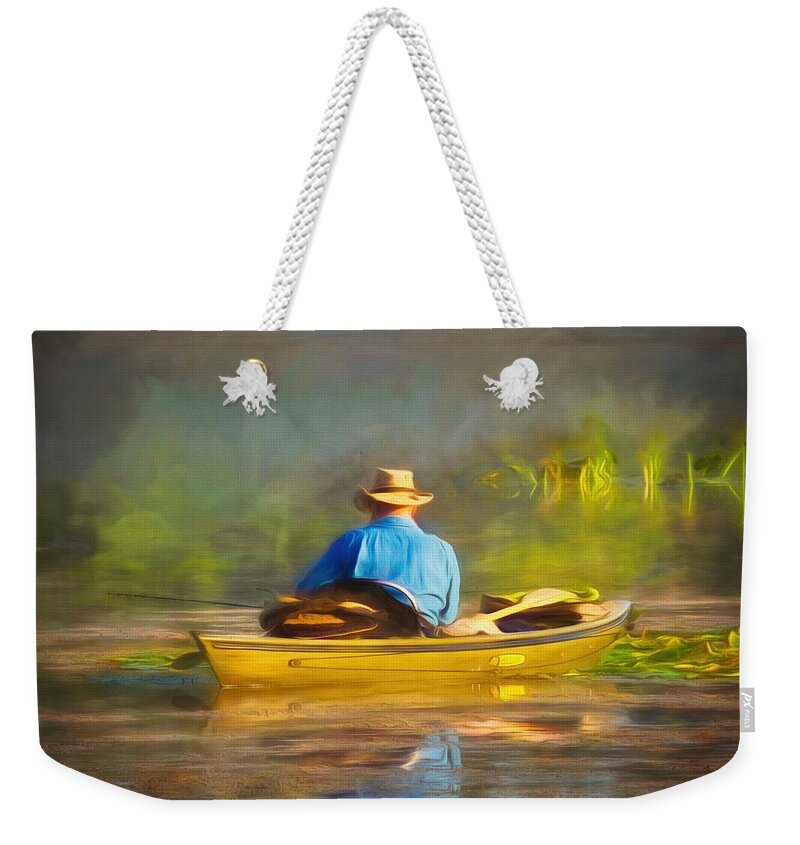  Weekender Tote Bag featuring the photograph Serene Morning on the Lake by Jack Wilson