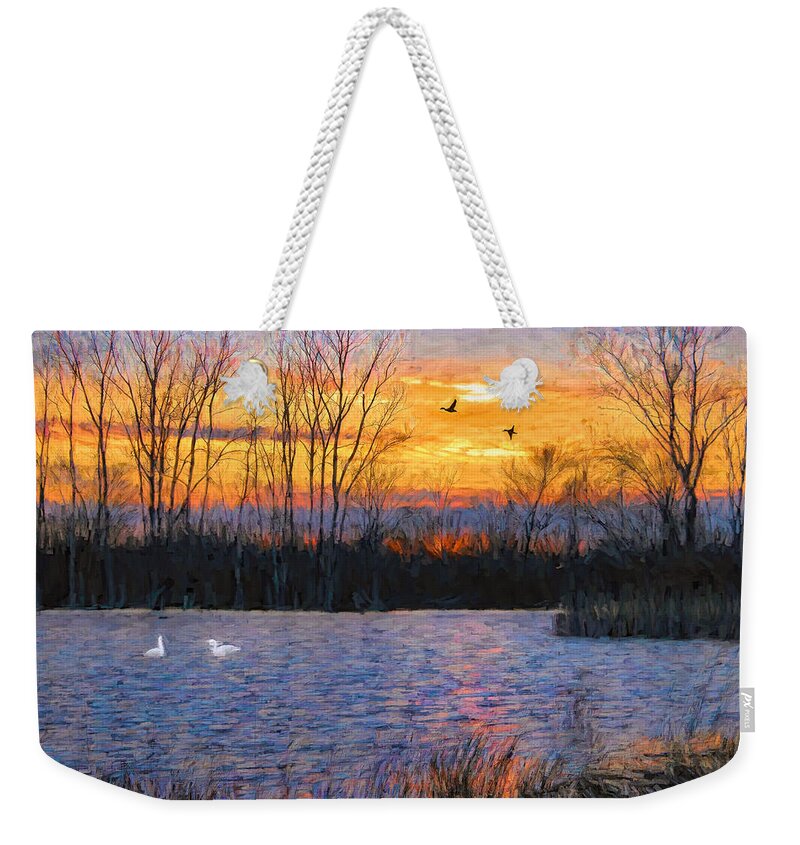 Pond Weekender Tote Bag featuring the photograph Peaceful Calm by Jack Wilson